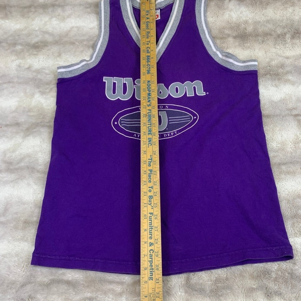 Wilson Mens Athletic Dept Tank Top V-Neck Jersey Large Vintage Style 90's - Picture 3 of 7